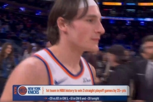 状态火爆!尼克斯季后赛连续三场净胜25+ NBA历史首次